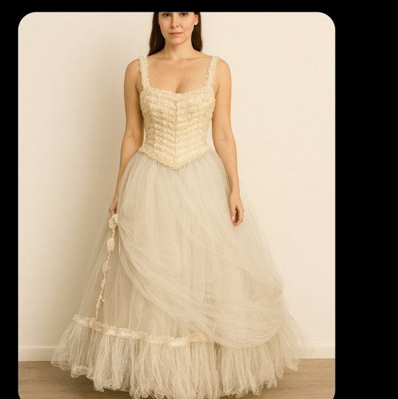 Floranna Dresses & Skirts - Floranna Victorian Southern Bell Beige‎ Wedding Dress 48/12